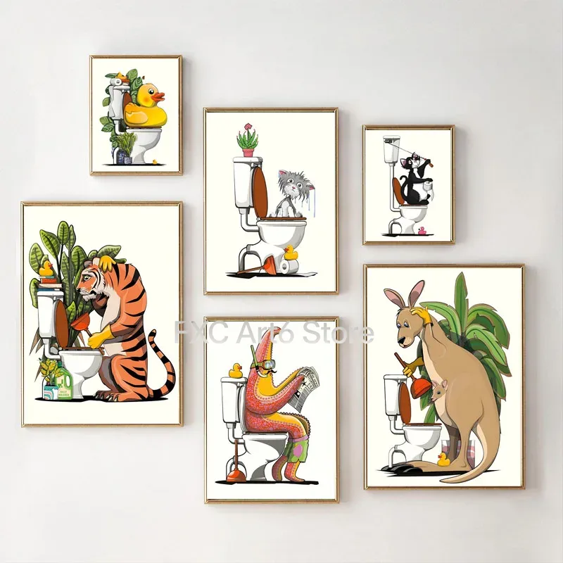 Toilet Paper Holder - 1PCS Frameless Fun Bathroom Animal Wall