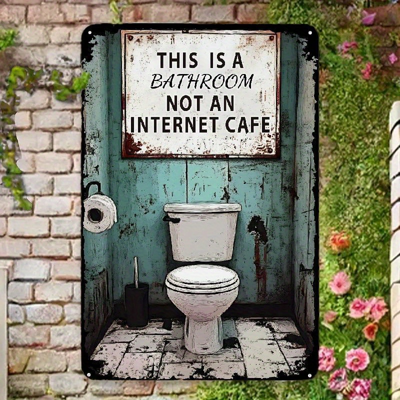 Home Decor Bathroom Ideas - Funny Sarcastic Iron Bathroom Sign –