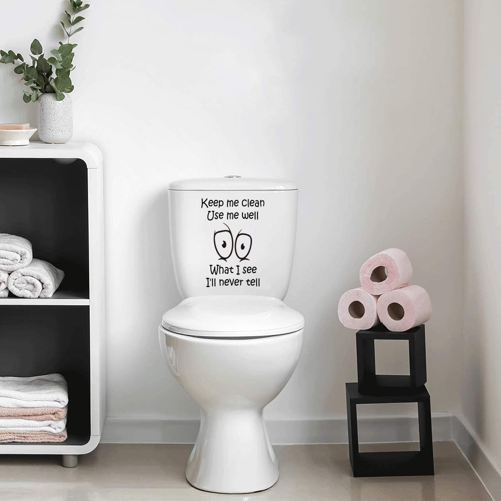 Home Bathroom Wall Tiles - Funny Toilet Sticker Decal Keep Me