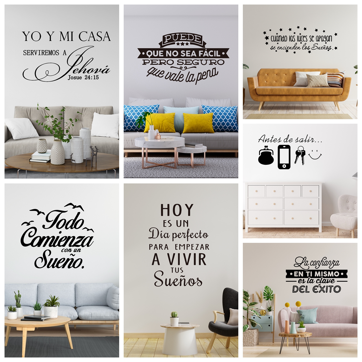 Home Bathroom Wall Tiles - 1pc Modern Spain Frase Wall Art