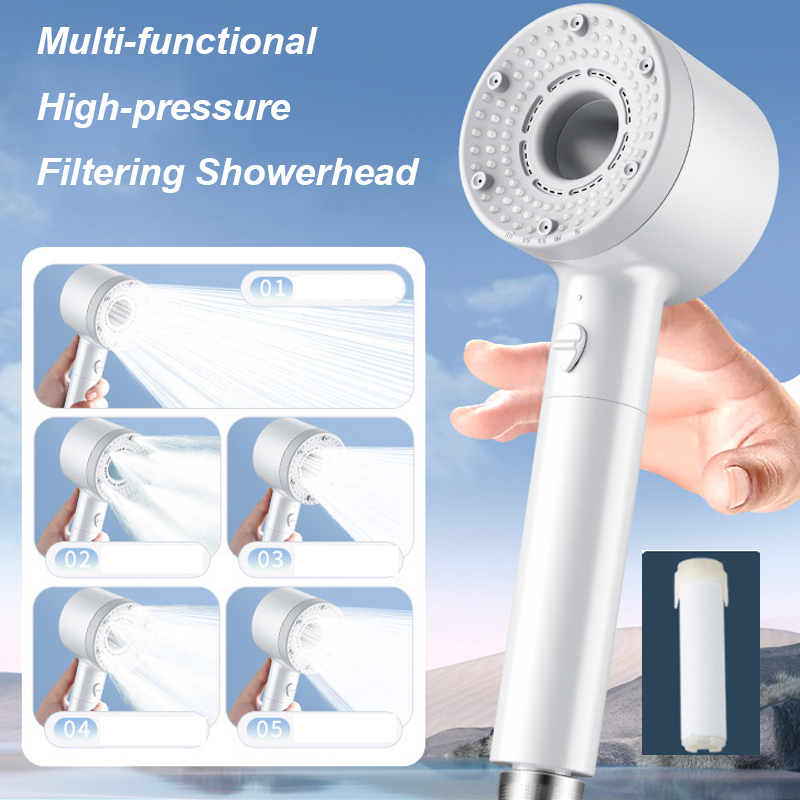 Home Bathroom Faucets - Upgrade 5 Modes Shower Head High