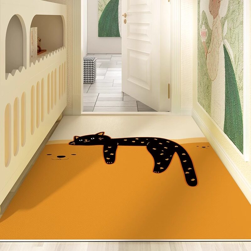 Home Kitchen Bathroom Cleaning - Kitten PVC Kitchen Floor Mat Cat