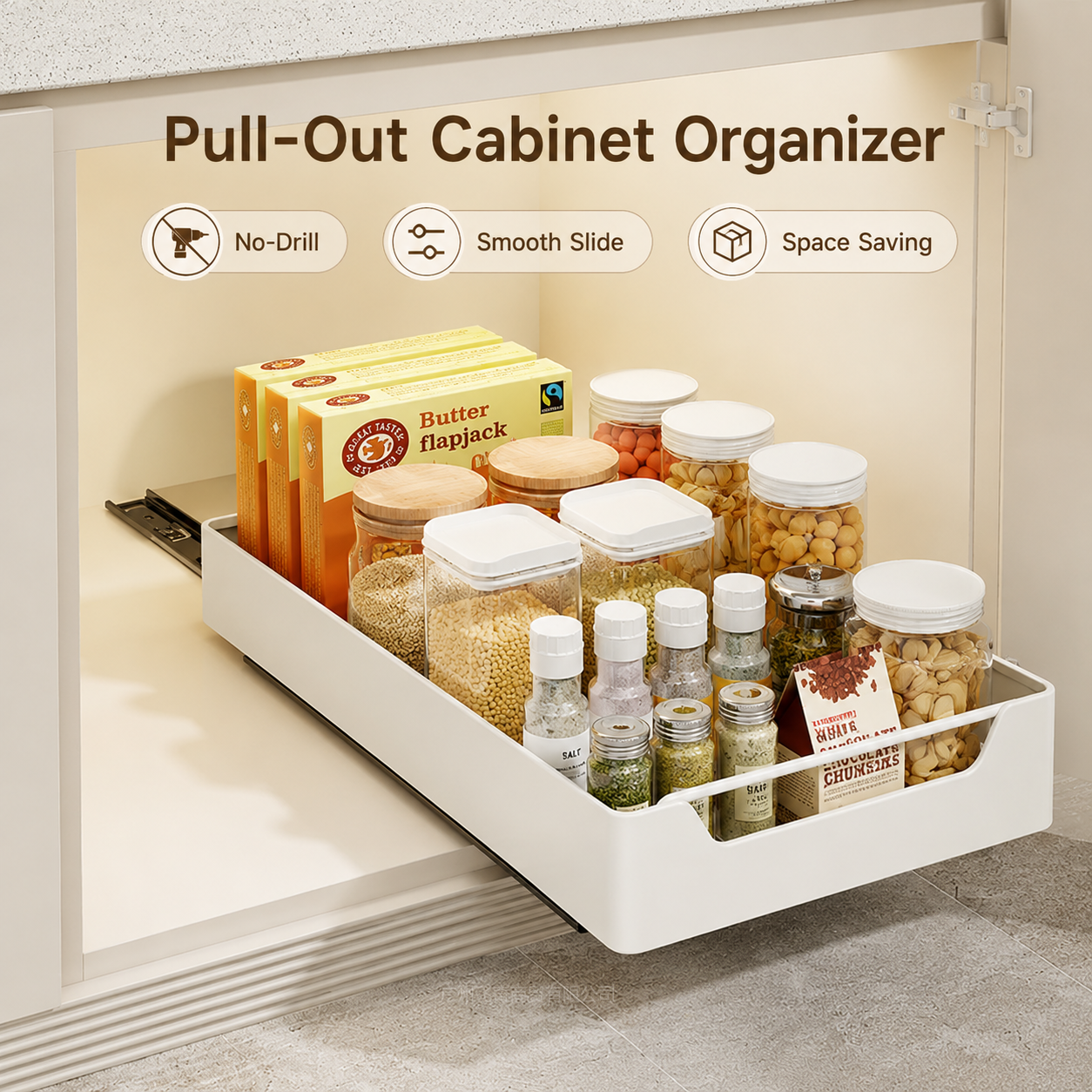 Home Goods Bathroom Cabinets - Pull-Out Cabinet Organizer No Drilling Required