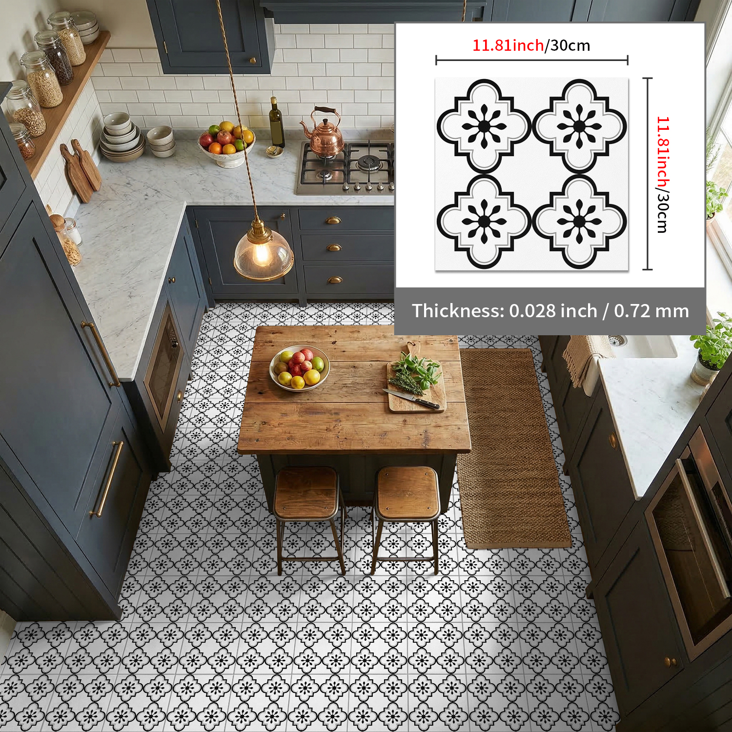 Home Bathroom Upgrades - Upgraded Thickening Floor Stickers, Removable Floral
