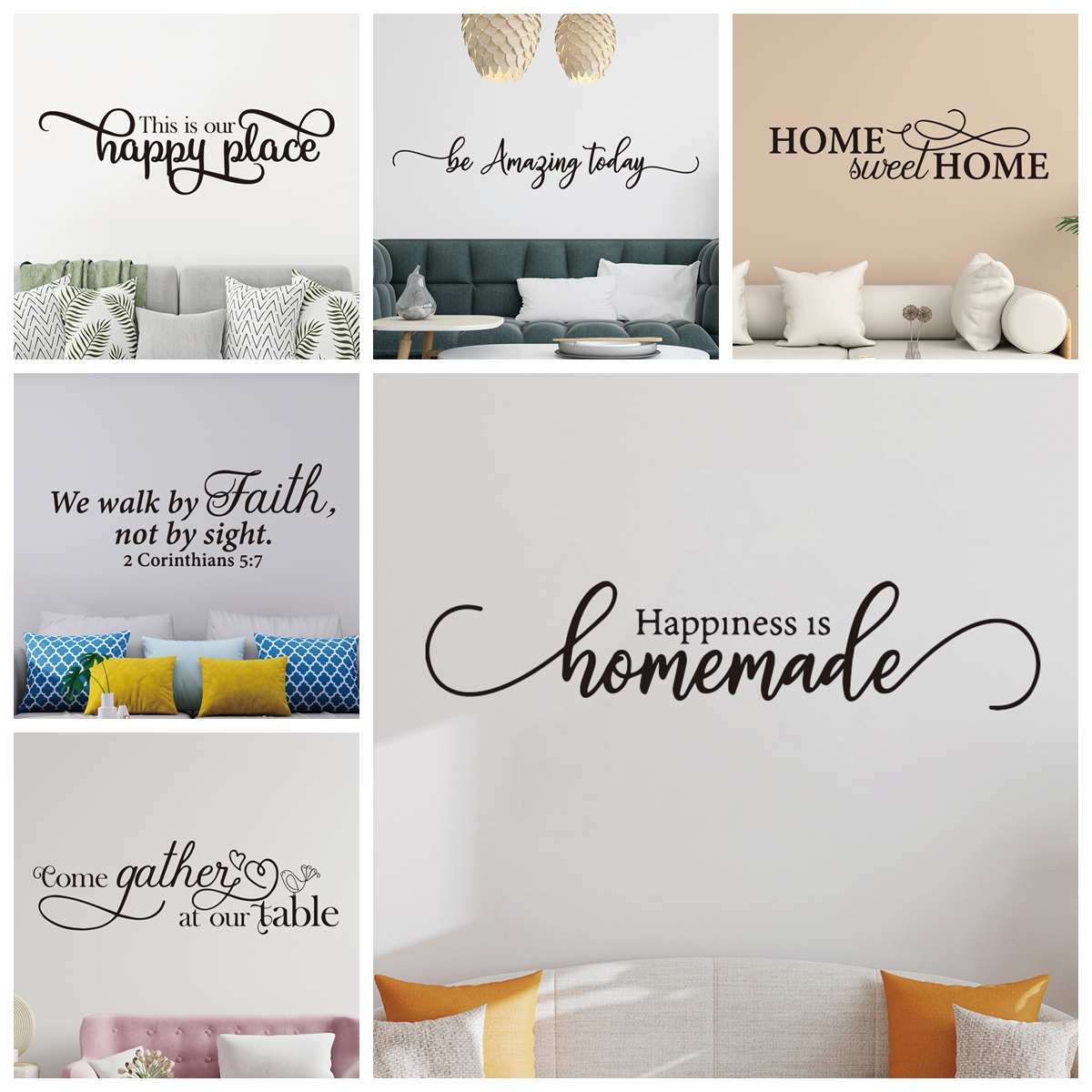 Home Bathroom Wall Tiles - 1pc Modern phrase Wall stickers Self-adhesive