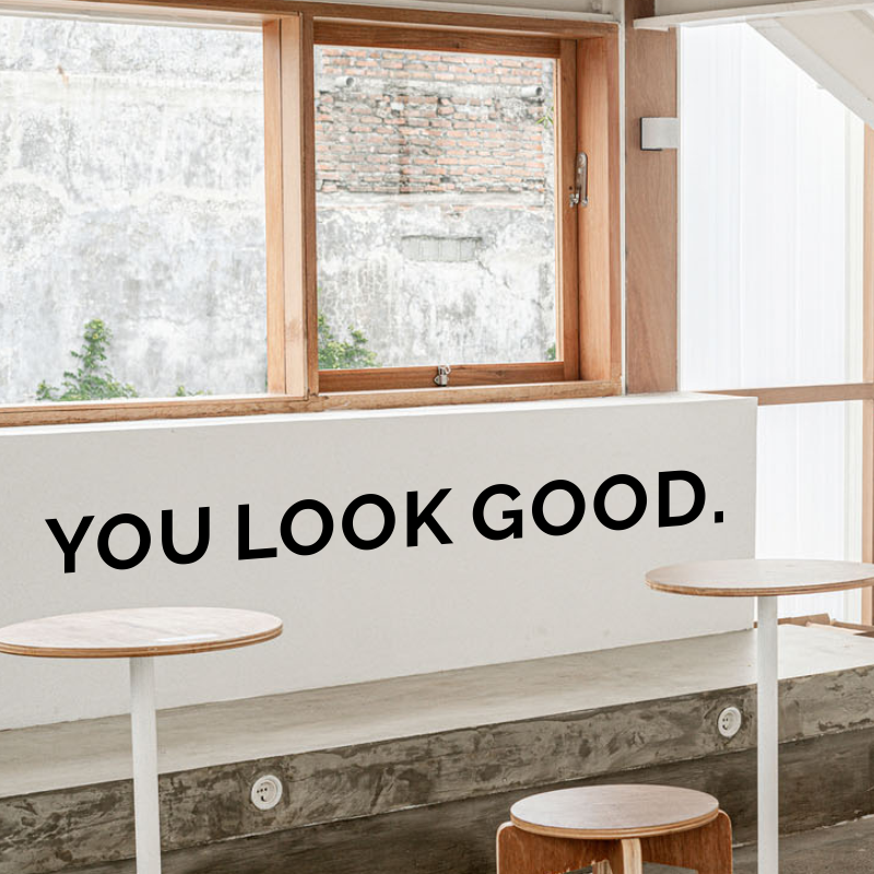 Home Goods Bathroom Cabinets - You Look Good Mirror Wall Sticker