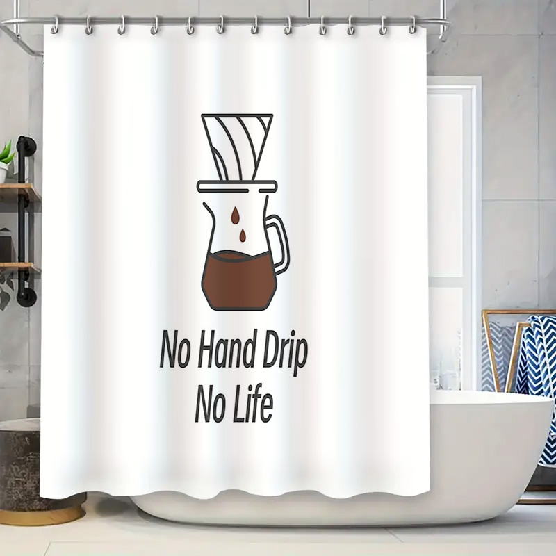 Home Decor Bathroom Ideas - Coffee Lover Shower Curtain Funny Cafe