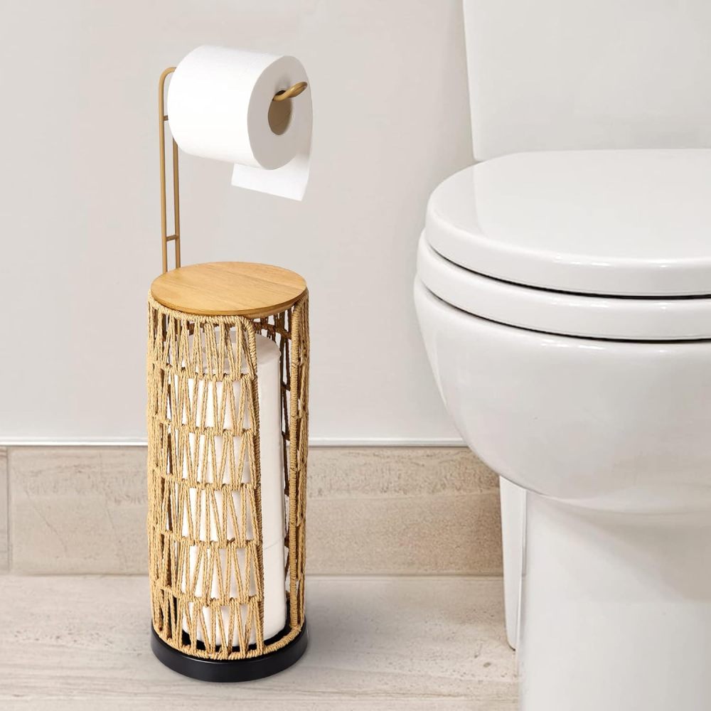 Toilet Paper Holder - Freestanding Toilet Paper Holder with Storage