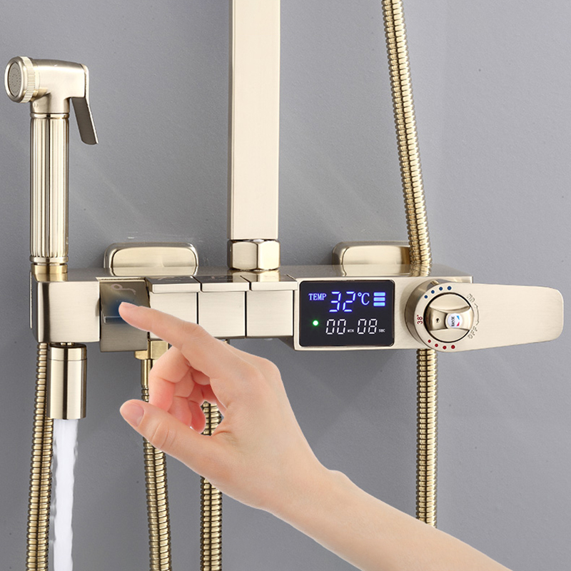 Brushed Gold Digital Bathrooom - Home Bathroom Faucets ulasan dan harga