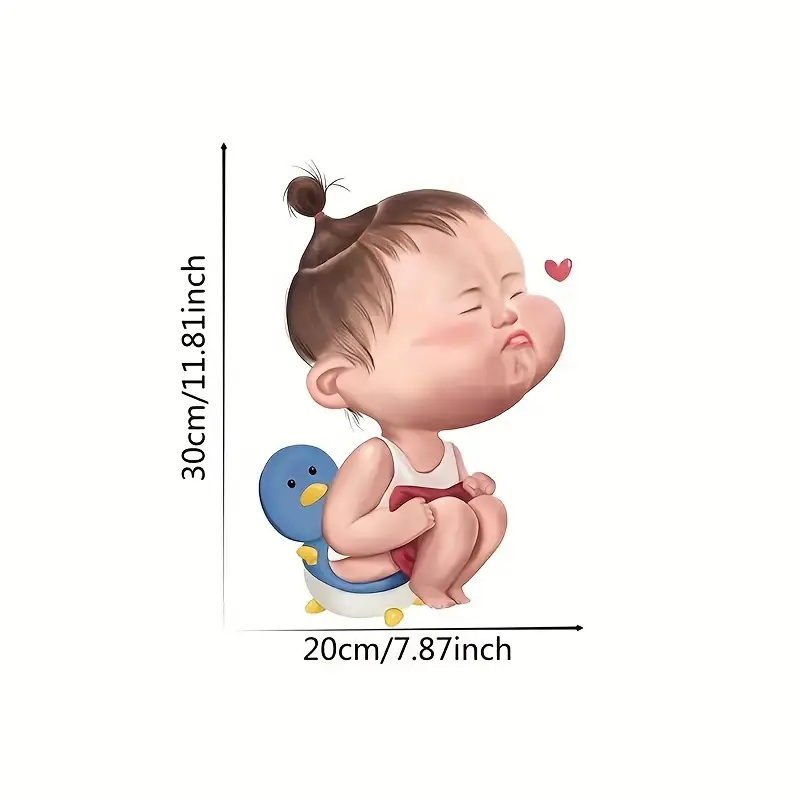 Cartoon Funny Child Toilet Sti - Home Bathroom Wall Tiles ulasan dan harga
