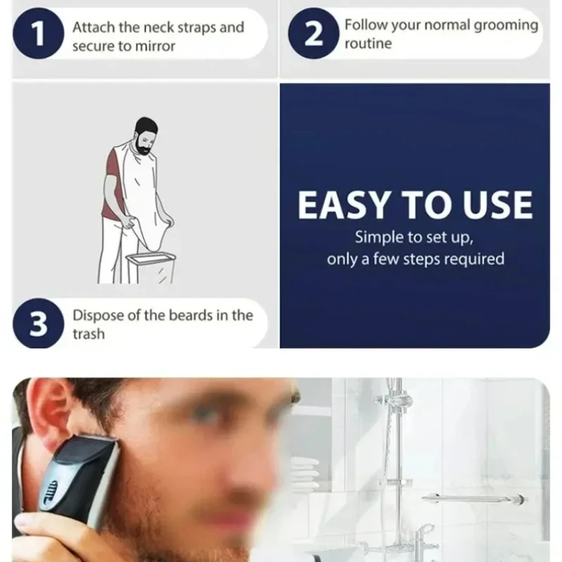 1-4PCS Male Shaving Aprons Cre - Shaving Mirror Suction ulasan dan harga