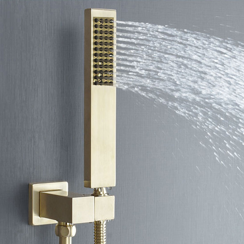 Concealed Brushed Gold Shower  - Home Bathroom Faucets ulasan dan harga