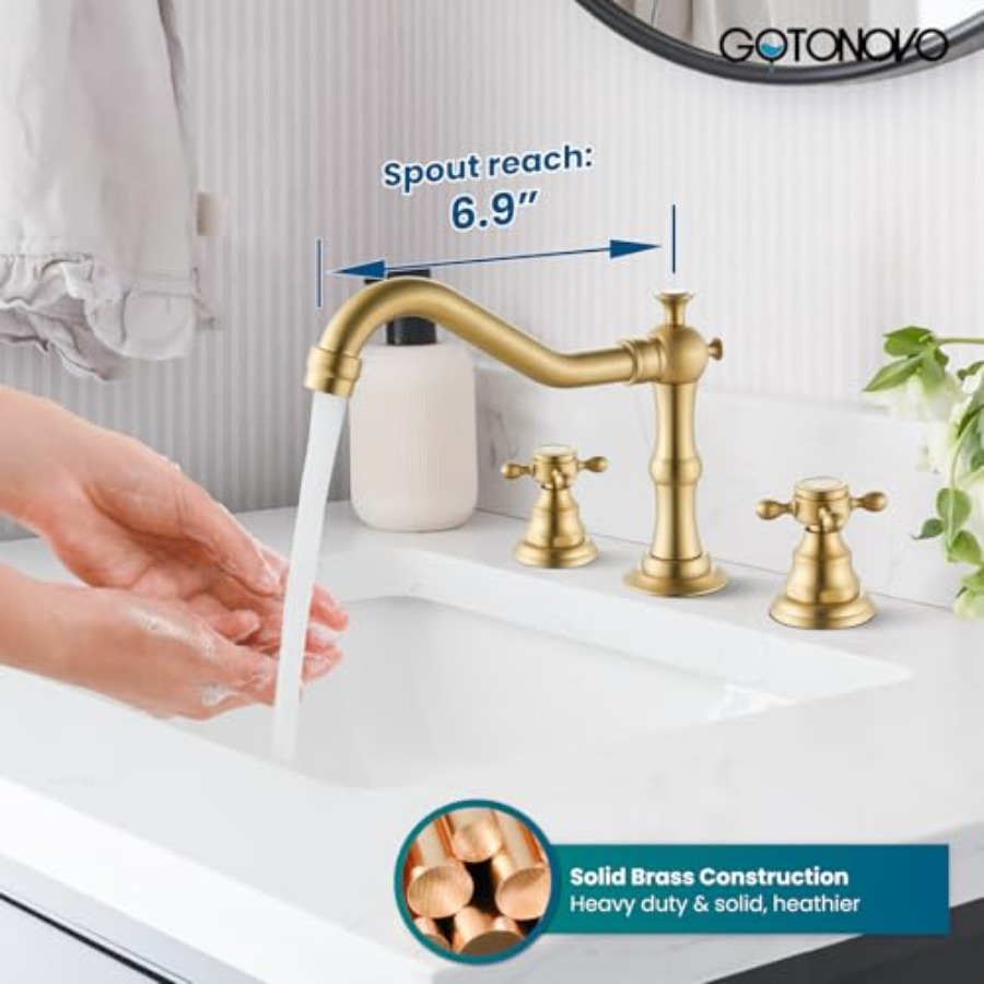 3 Hole Widespread Bathroom Sin - Basin Mixer Tap ulasan dan harga