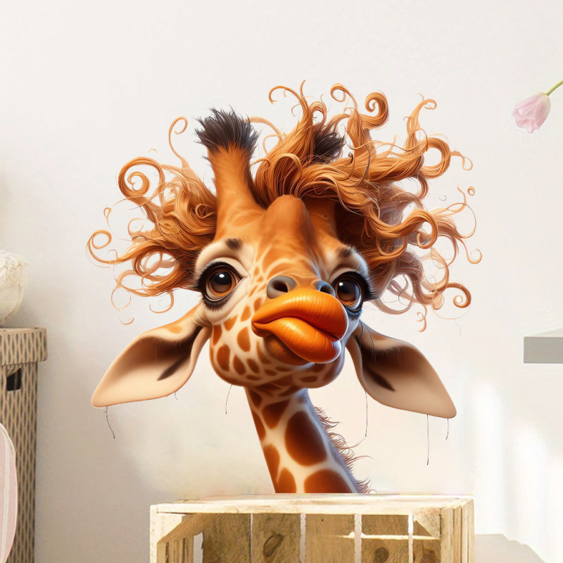 Big-Mouthed Giraffe Wall Stick - Home Bathroom Wall Tiles ulasan dan harga