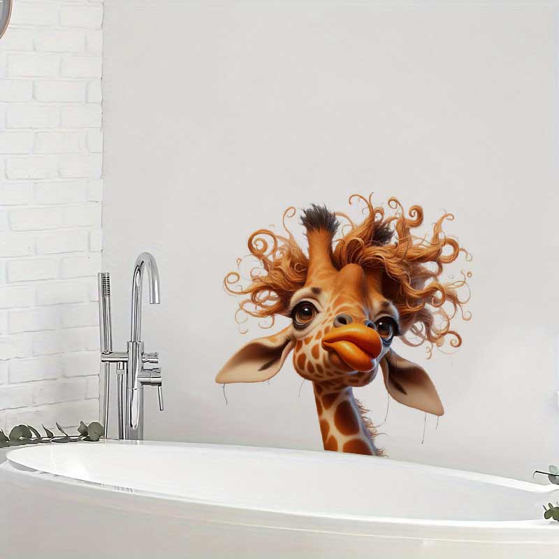 Big-Mouthed Giraffe Wall Stick - Home Bathroom Wall Tiles ulasan dan harga