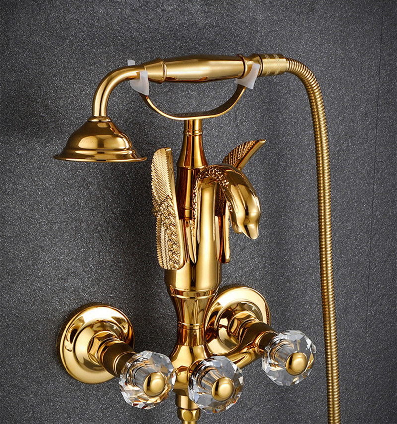Tuqiu Gold Bathtub Faucet Set  - Home Bathroom Faucets ulasan dan harga
