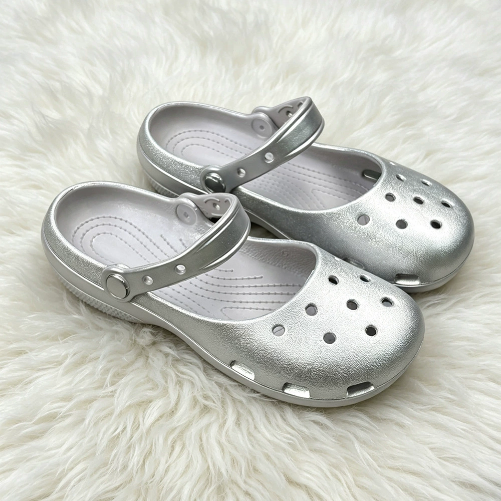 Summer New Silver Slip-on Clog - Home Bath ulasan dan harga