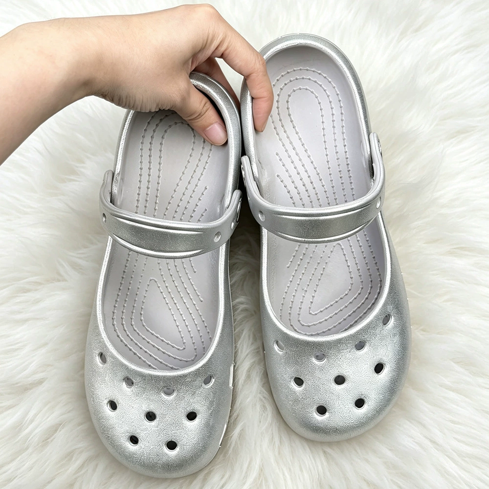 Summer New Silver Slip-on Clog - Home Bath ulasan dan harga