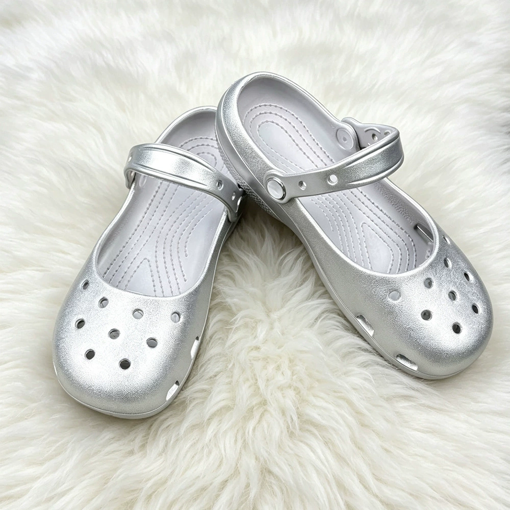 Summer New Silver Slip-on Clog - Home Bath ulasan dan harga