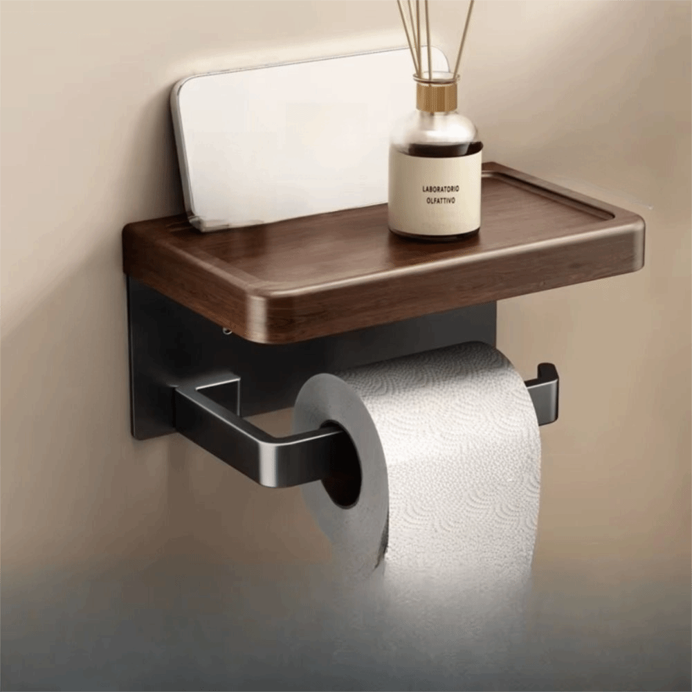 Wood Material Wall-Mounted Toi - Toilet Paper Holder ulasan dan harga