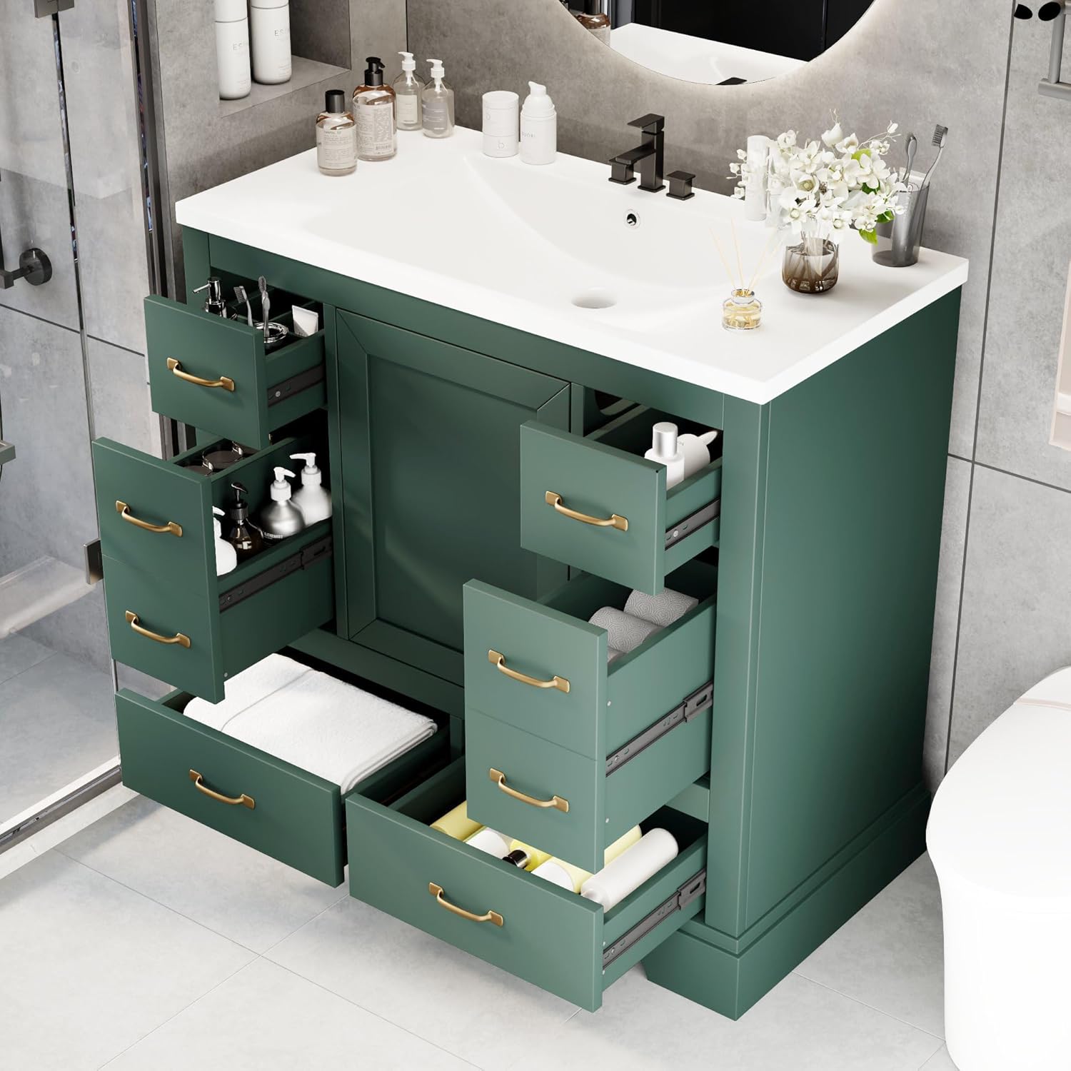 36in Bathroom Vanity Cabinet w - Home Bathroom Cabinets ulasan dan harga