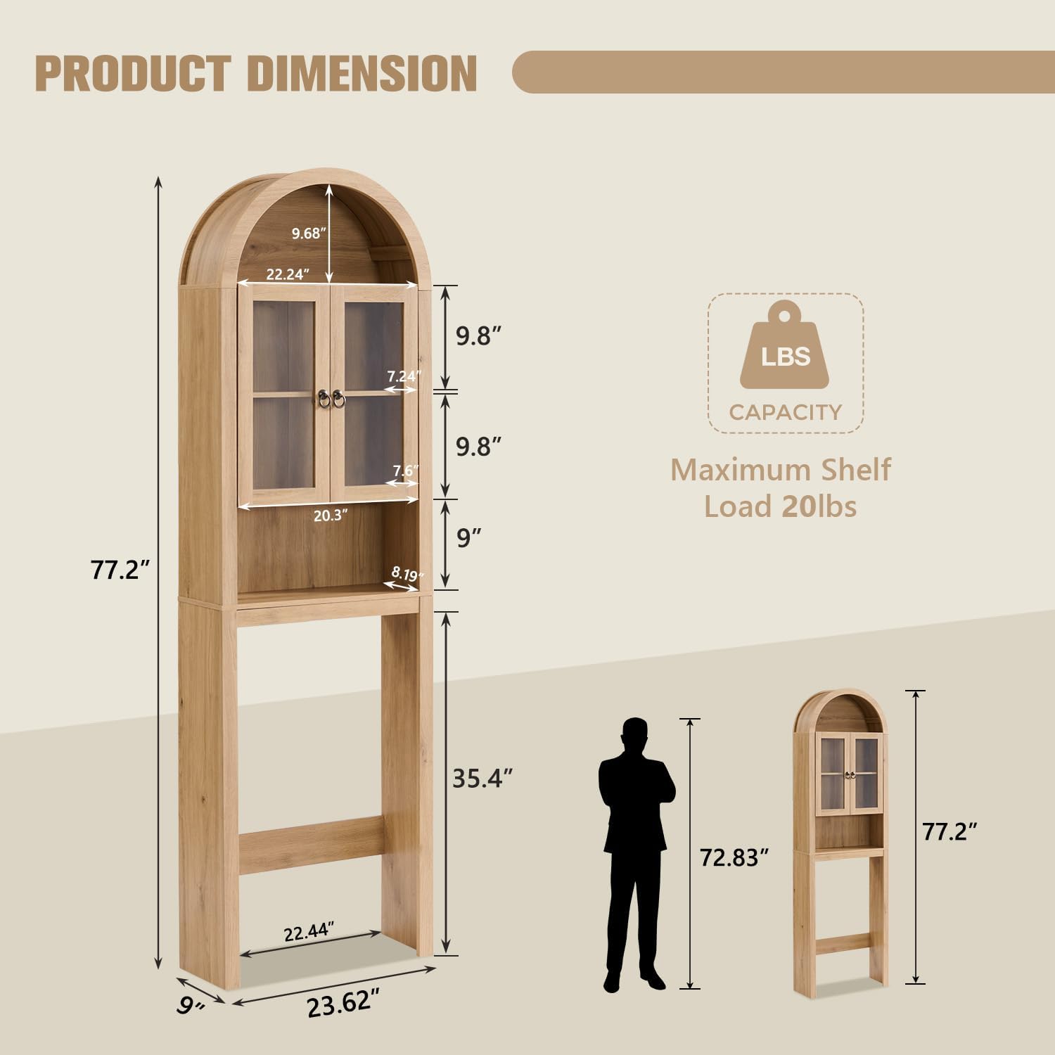 Arched Over The Toilet Storage - Home Bathroom Cabinets ulasan dan harga