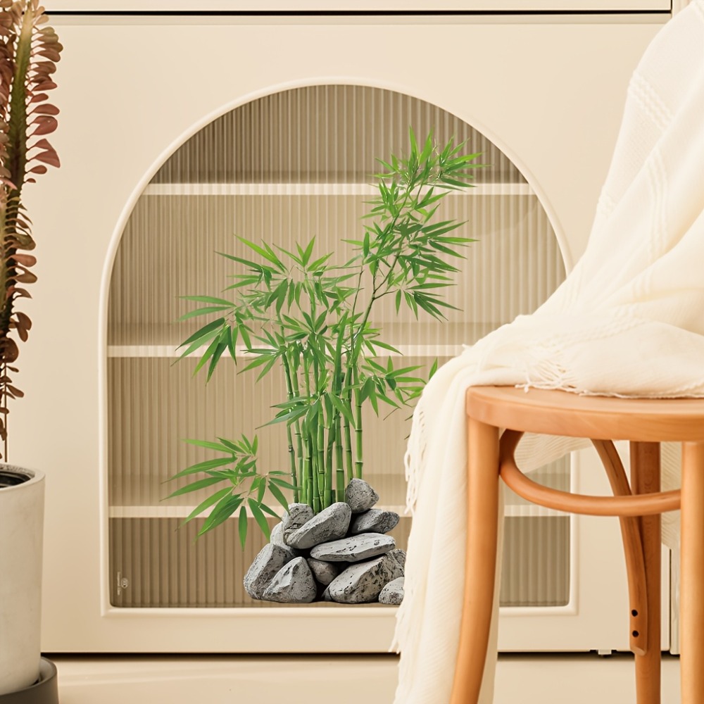 Watercolor Green Bamboo Leaf P - Home Bathroom Wall Tiles ulasan dan harga