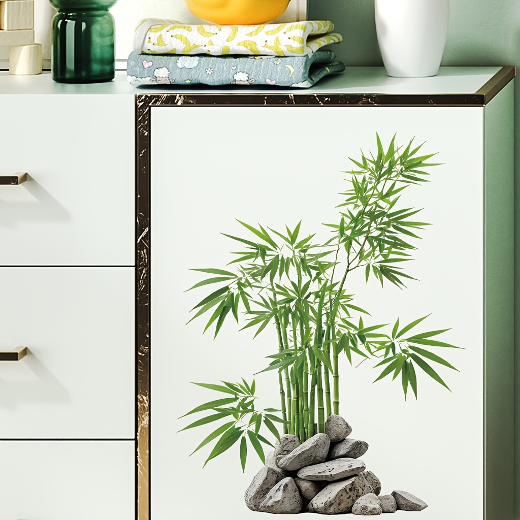 Watercolor Green Bamboo Leaf P - Home Bathroom Wall Tiles ulasan dan harga