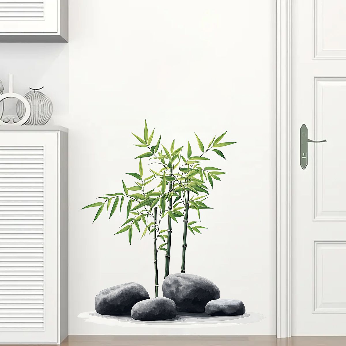Ink Bamboo Wall Sticker Bathro - Home Bathroom Wall Tiles ulasan dan harga