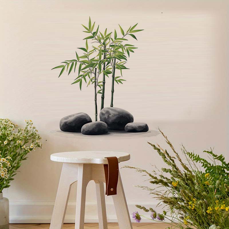 Ink Bamboo Wall Sticker Bathro - Home Bathroom Wall Tiles ulasan dan harga