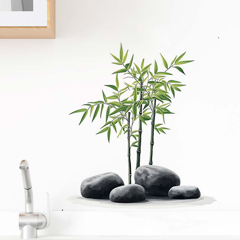 Ink Bamboo Wall Sticker Bathro - Home Bathroom Wall Tiles ulasan dan harga