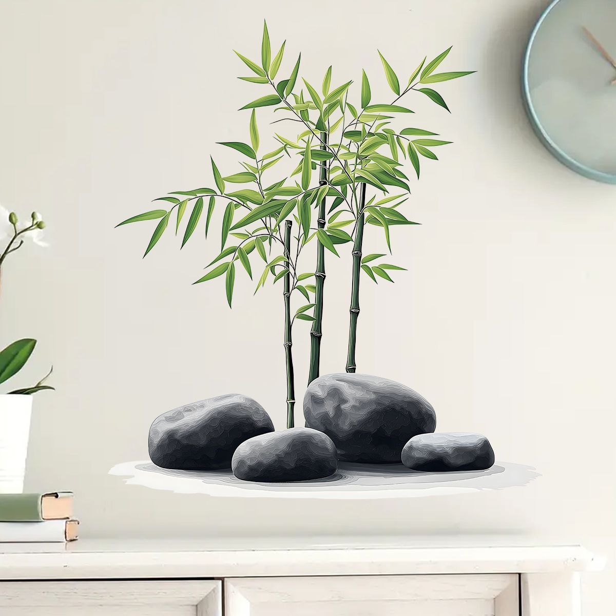Ink Bamboo Wall Sticker Bathro - Home Bathroom Wall Tiles ulasan dan harga