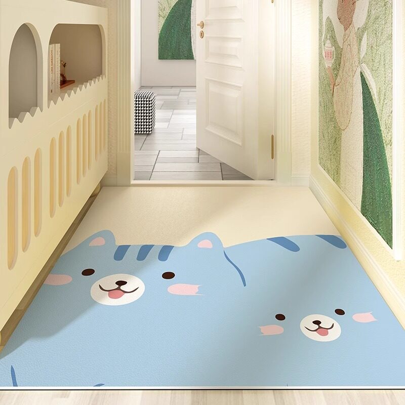 Kitten PVC Kitchen Floor Mat C - Home Kitchen Bathroom Cleaning ulasan dan harga