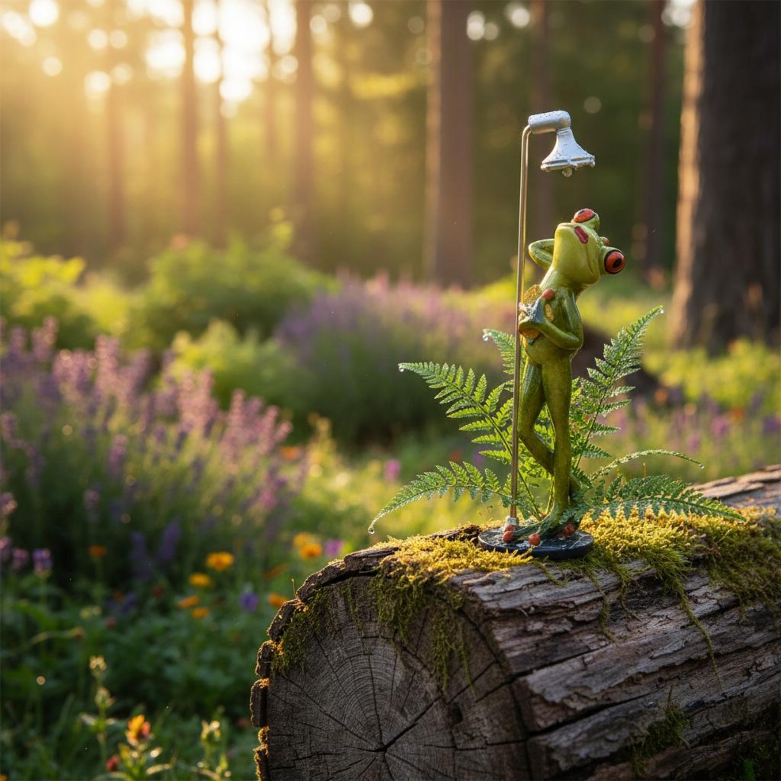 Showering Frog Figurine Novelt - Home Bath ulasan dan harga