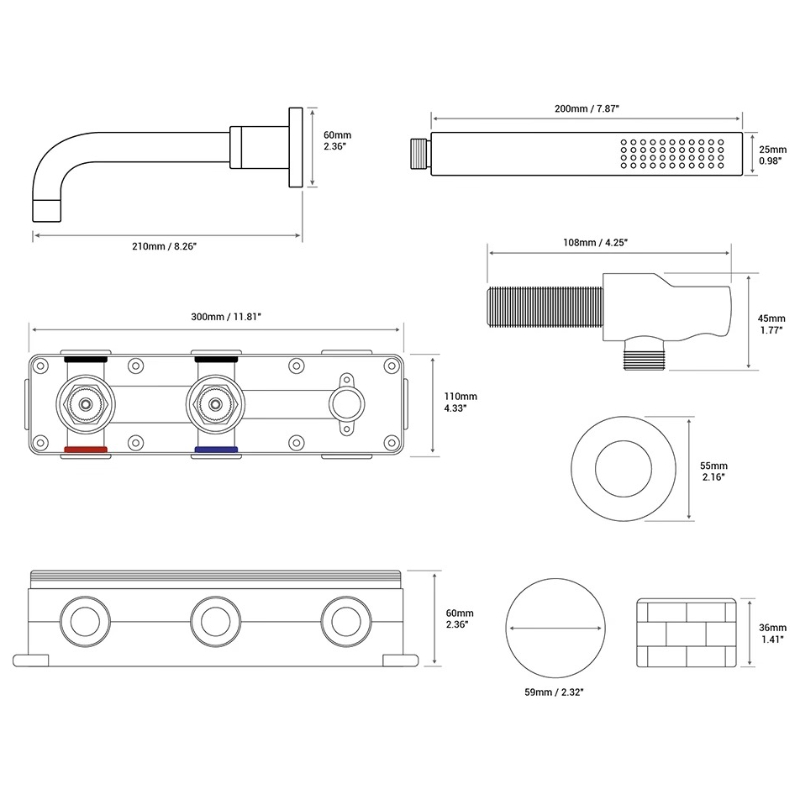 Farrete concealed wall-mounted - Home Bathroom Faucets ulasan dan harga