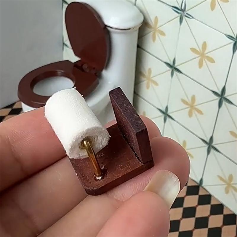 [J9]1:12 Dollhouse Miniature F - Toilet Paper Holder ulasan dan harga