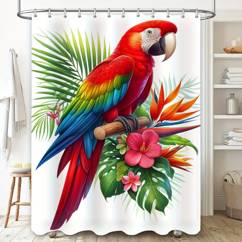 Vibrant Parrot Shower Curtain  - Home Decor Bathroom Ideas ulasan dan harga
