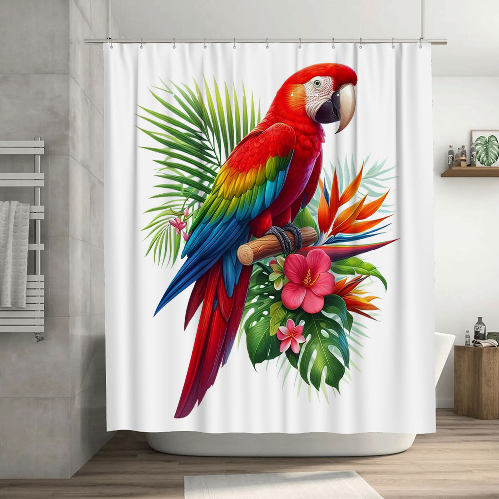 Vibrant Parrot Shower Curtain  - Home Decor Bathroom Ideas ulasan dan harga