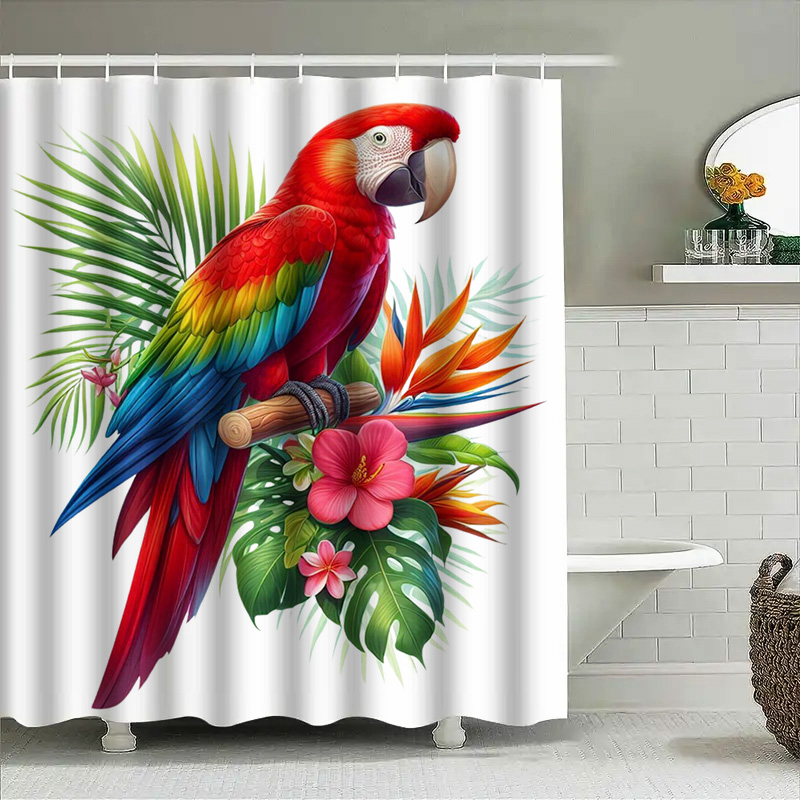 Vibrant Parrot Shower Curtain  - Home Decor Bathroom Ideas ulasan dan harga