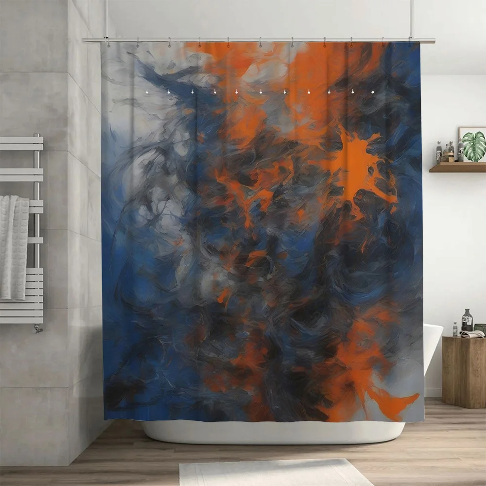 Luxury Blue Orange Watercolor  - Home Decor Bathroom Ideas ulasan dan harga