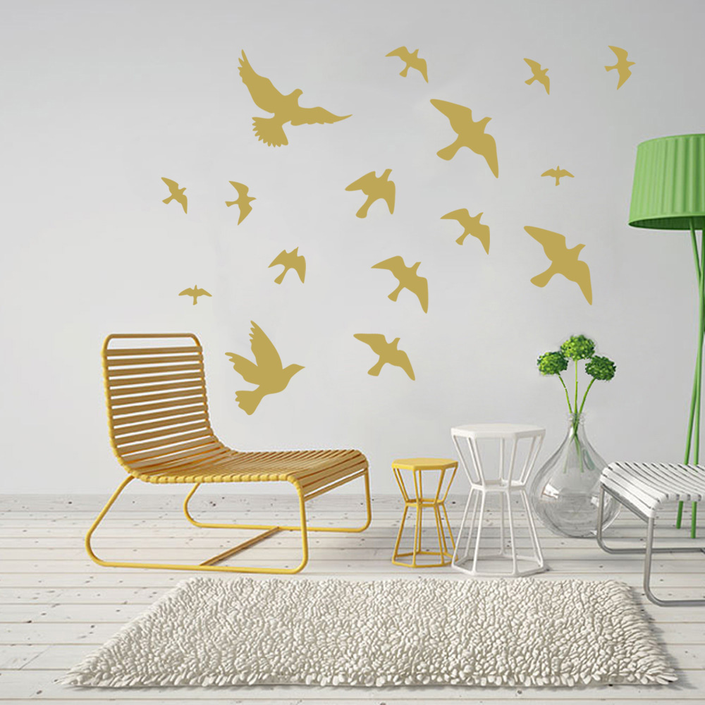 12Pcs/set Bird Wall Stickers H - Home Bathroom Wall Tiles ulasan dan harga