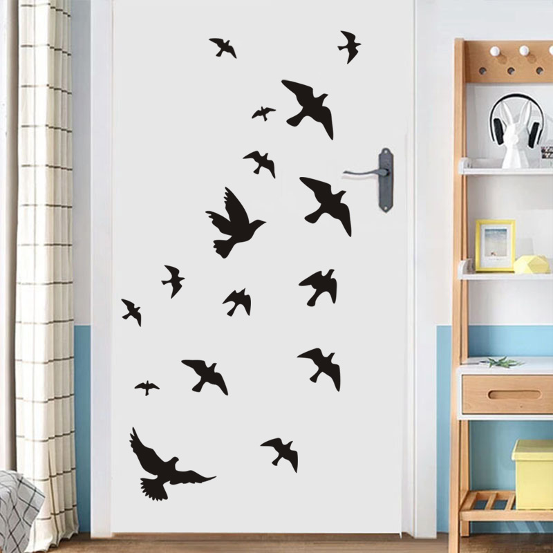 12Pcs/set Bird Wall Stickers H - Home Bathroom Wall Tiles ulasan dan harga