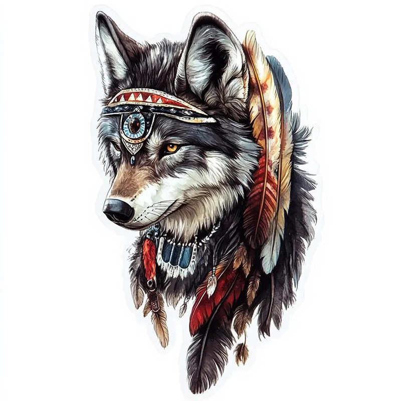QT36# 1pc Cool Indian Wolf Sti - Home Bathroom Wall Tiles ulasan dan harga