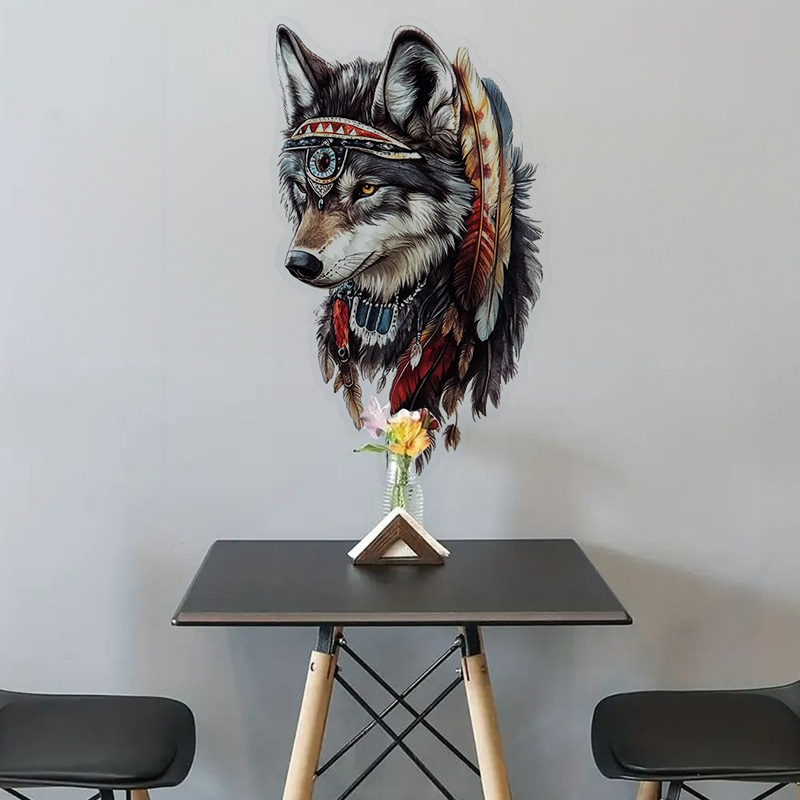 QT36# 1pc Cool Indian Wolf Sti - Home Bathroom Wall Tiles ulasan dan harga