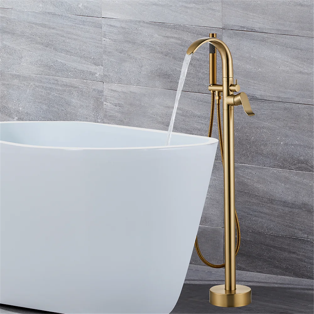 Black Bathtub Faucet Set Floor - Home Bathroom Faucets ulasan dan harga