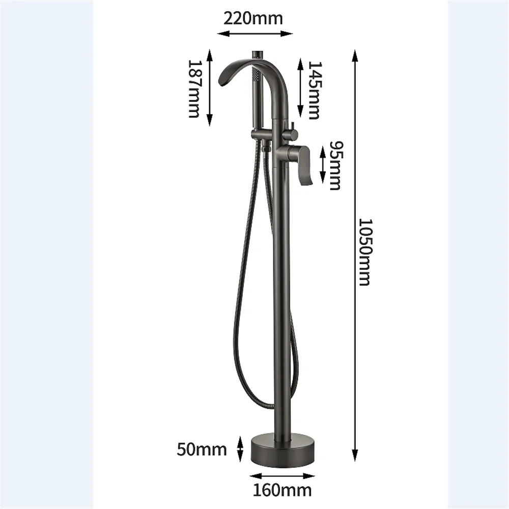 Black Bathtub Faucet Set Floor - Home Bathroom Faucets ulasan dan harga