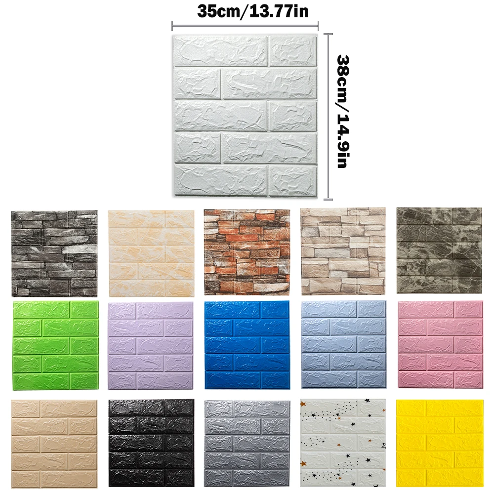3D Foam Wall Stickers Self Adh - Home Bathroom Wall Tiles ulasan dan harga