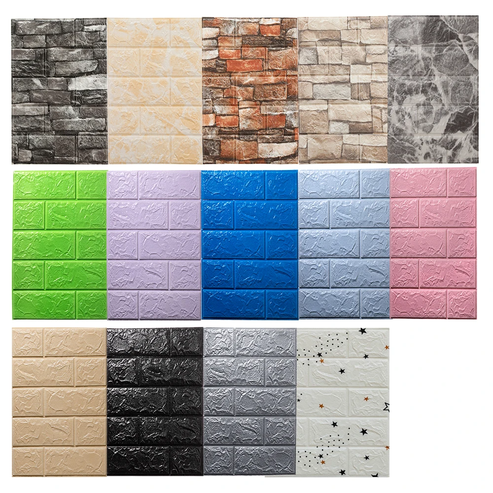 3D Foam Wall Stickers Self Adh - Home Bathroom Wall Tiles ulasan dan harga