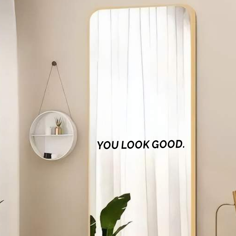 You Look Good Mirror Wall Stic - Home Goods Bathroom Cabinets ulasan dan harga