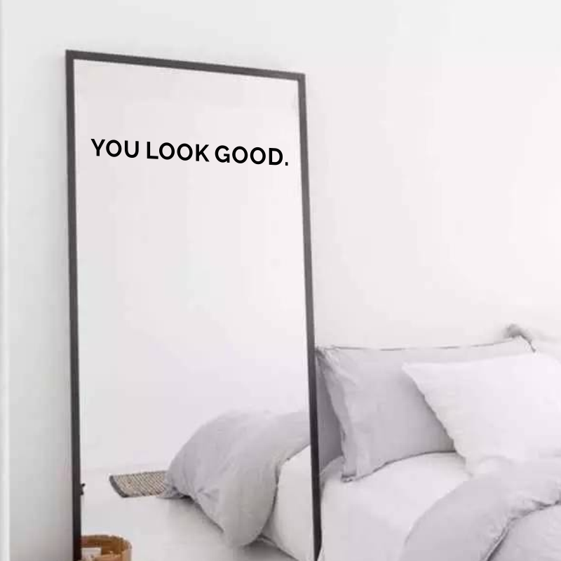 You Look Good Mirror Wall Stic - Home Goods Bathroom Cabinets ulasan dan harga